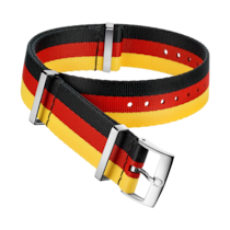 NATO-Armband - Schwarz-rot-gelbes Polyamidarmband mit 3 Streifen - 031CWZ010652w