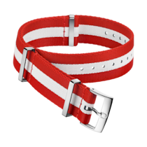 NATO-Armband - Rot-weißes Polyamidarmband mit 3 Streifen - 031CWZ010624w