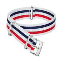 NATO-Armband - Weiß-blau-rotes Polyamidarmband mit 5 Streifen - 031Z019025W