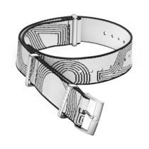 NATO-Armband - Weiß-schwarzes Polyamidarmband - 031Z019141W