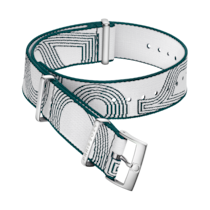 NATO-Armband - Weiß-grünes Polyamidarmband - 031Z019140W