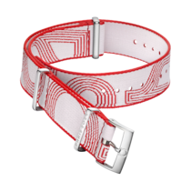NATO-Armband - Weiß-rotes Polyamidarmband - 031Z019128W