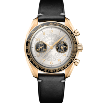 Speedmaster Chronoscope 43 mm, Moonshine™-Gold mit Lederarmband - 52262435102001