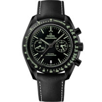 Speedmaster Dark Side of the Moon 44,25 mm, Schwarze Keramik mit Lederarmband - 31192445101004