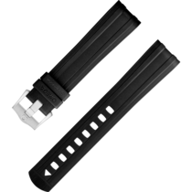 Zweiteiliges armband - Schwarzes Kautschukarmband mit Dornschließe für die Seamaster Diver 300M - 032CVZ010126W